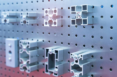 Cross section of the extruded aluminum
